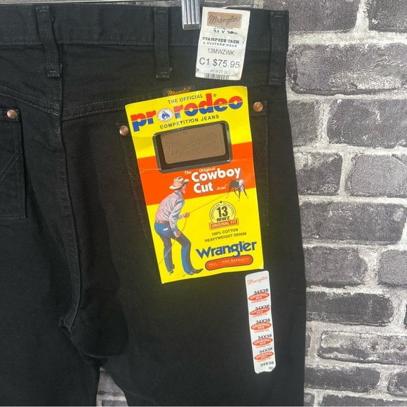NWT Wrangler Men's 34X38 Cowboy Cut Original Fit Shadow Black Jeans - Picture 3 of 10
